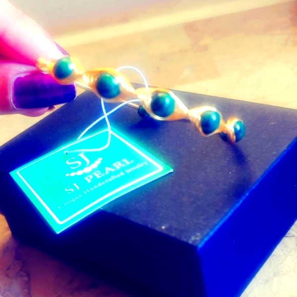 SJ Pearl Unique Handcrafted Malachite Bracelet ☆》NWT《☆ - Picture 7 of 8